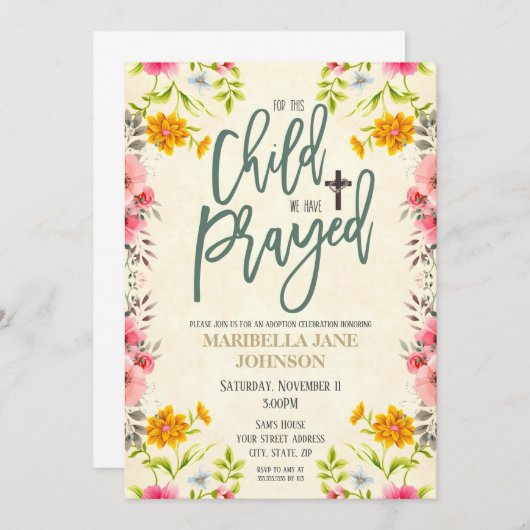 Adoption - Einladung (Vorne/Hinten)