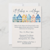 Adoption "Es braucht ein Dorf" Pflegedusche Einladung (Vorderseite)