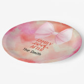 Adoption fördert Kinderfamilie für immer Pappteller (Schrägansicht)