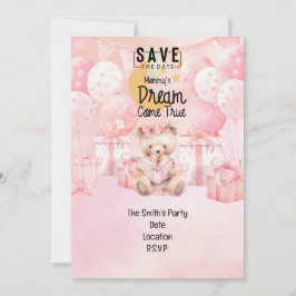 Adoption Foster Child Girl Pink Themenparty Einladung