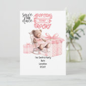 Adoption Foster Child Girl Pink Themenparty Einladung (Stehend Vorderseite)