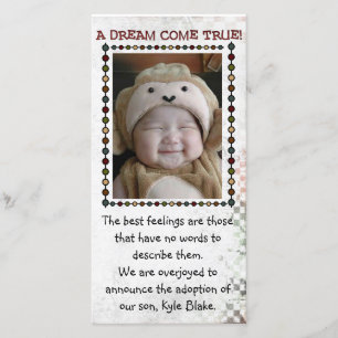 Adoption Fotokarte Ankündigung