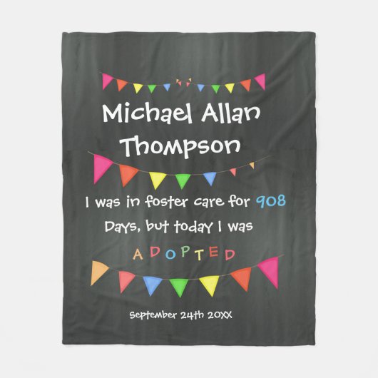 Adoption From Foster Care Custom Fleece Blanket (Vorderseite)