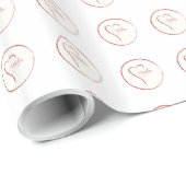 Adoption, Gelbe Punkte mit rotem Herzen Geschenkpapier (Rolleneckpunkt)