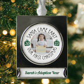 Adoption Geschenk "Santa Came Early" Unser 1. Weih Banner-Ornament Silber
