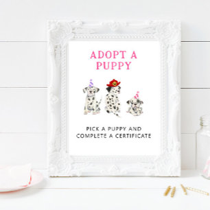 Adoption Girl Firefighter-Party-Zeichen Poster
