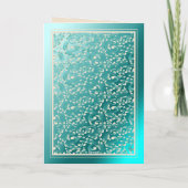 Adoption Glückwunsch Damask Aquamarine Karte (Rückseite)