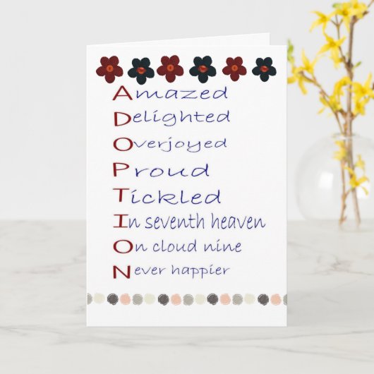 Adoption Grußkarte Karte (Gelbe Blume)