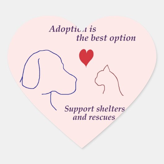 Adoption ist die beste Option Herz-Aufkleber (Vorderseite)