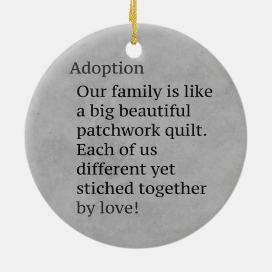 Adoption ist ein Patchwork Keramikornament (Hinten)