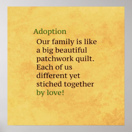 Adoption ist ein Patchwork Poster (Vorne)