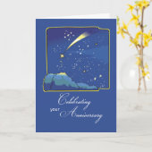 Adoption Jubiläum mit Sternen und Nachthimmel Karte (Gelbe Blume)