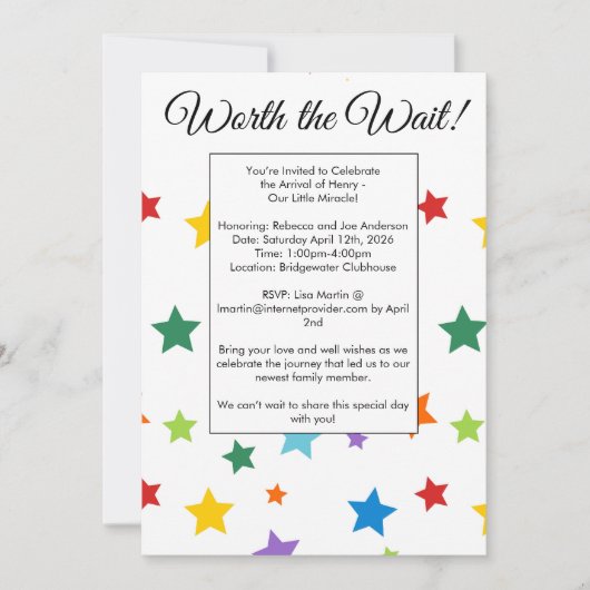 Adoption Kinderdusche Einladung (Vorderseite)