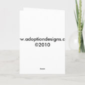 Adoption = Liebe in weiß Karte (Rückseite)