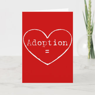 Adoption = Liebe in weiß Karte