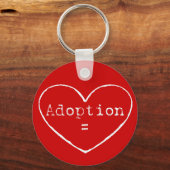 Adoption = Liebe in weiß Schlüsselanhänger (Vorderseite)