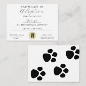 Adoption Mitteilungskarte (Vorne/Hinten)