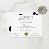 Adoption Mitteilungskarte (Vorderseite/Rückseite Beispiel)