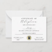 Adoption Mitteilungskarte (Vorderseite)