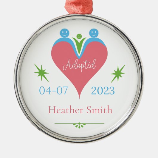 Adoption Ornament Personalisiert als Erstes Weihna (Vorne)