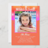 Adoption Party Daughter Photo Balloons Invitation Einladung (Vorderseite)