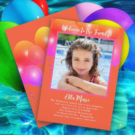 Adoption Party Daughter Photo Balloons Invitation Einladung