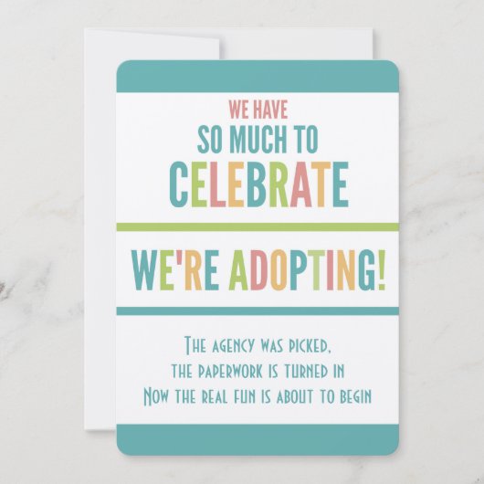 Adoption Party Moderne helle Farben Ankündigung (Vorderseite)