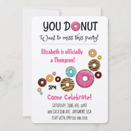 Adoption Party Modernes Rosa Donut Party Einladung