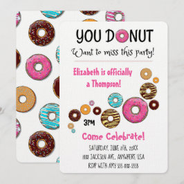 Adoption Party Modernes Rosa Donut Party Einladung