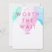 Adoption Party Pink & Blue Balloons Ankündigung (Rückseite)