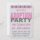 Adoption Party Rosa Moderne Ankündigungen (Vorderseite)