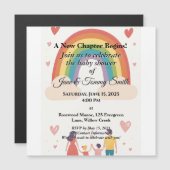 Adoption Rainbow Baby Dusche Magneteinladung (Vorne/Hinten)
