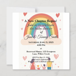 Adoption Rainbow Baby Dusche Magneteinladung