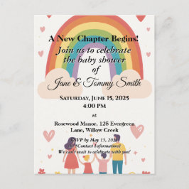 Adoption Rainbow Baby Dusche Postkarte