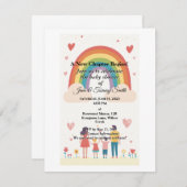 Adoption Rainbow Baby Dusche RSVP Karte (Vorne/Hinten)