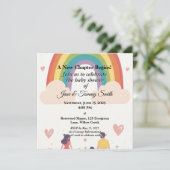 Adoption Rainbow Baby Dusche Save The Date (Stehend Vorderseite)