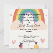 Adoption Rainbow Baby Dusche Save The Date (Vorderseite)