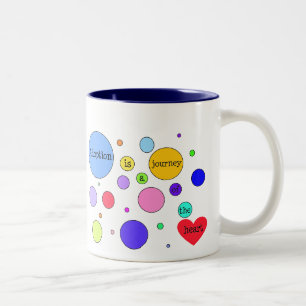 Adoption Reise in Herzkreise Zweifarbige Tasse