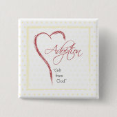 Adoption, Religiöse, Gelbe Punkte mit rotem Herzen Button (Vorderseite)