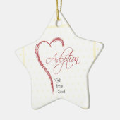 Adoption, Religiöse, Gelbe Punkte mit rotem Herzen Keramik Ornament (Links)