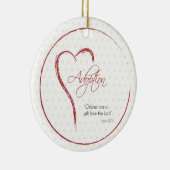 Adoption, Religiöse, Gelbe Punkte mit rotem Herzen Keramik Ornament (Rechts)