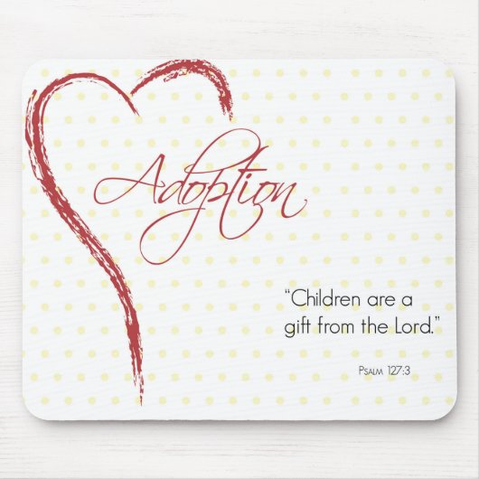 Adoption, Religiöse, Gelbe Punkte mit rotem Herzen Mousepad (Vorne)
