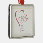 Adoption, Religiöse, Gelbe Punkte mit rotem Herzen Ornament Aus Metall (Rechts)