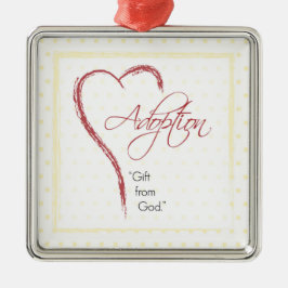 Adoption, Religiöse, Gelbe Punkte mit rotem Herzen Ornament Aus Metall