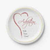 Adoption, Religiöse, Gelbe Punkte mit rotem Herzen Pappteller (Vorderseite)