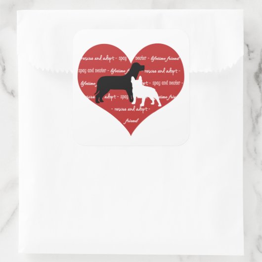 Adoption retten Herzklopfen Quadratischer Aufkleber (Tasche)