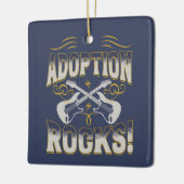 "Adoption Rocks" Adoption Name und Datum Kid's Keramikornament (Links)