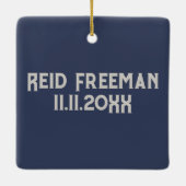 "Adoption Rocks" Adoption Name und Datum Kid's Keramikornament (Rückseite)