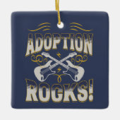 "Adoption Rocks" Adoption Name und Datum Kid's Keramikornament (Vorderseite)