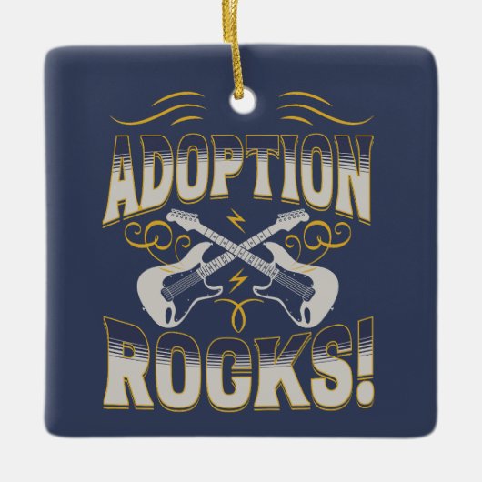 "Adoption Rocks" Adoption Name und Datum Kid's Keramikornament (Vorderseite)